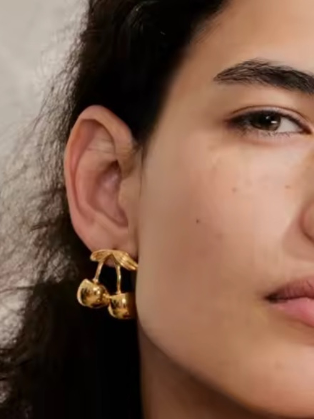 La Cherie Gold Cherry Earrings
